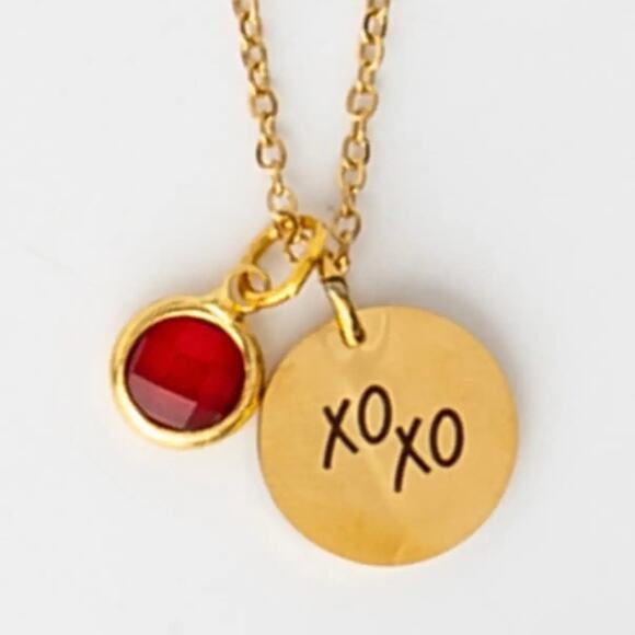 New Plunder "XOXO" 18K Gold Engraved Necklace (18"-20.5") (24/7 Wearability) - Picture 5 of 6